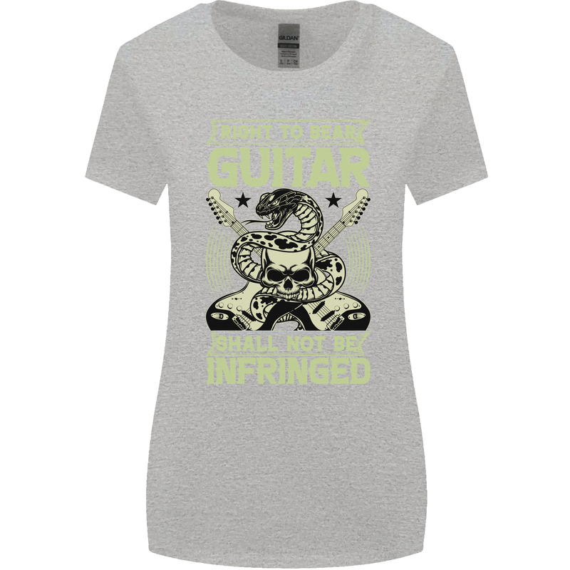 Right To Bear Guitar Rock n Roll Music Womens Wider Cut T-Shirt Sports Grey