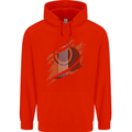Ripped Torn Acoustic Guitar Music Funny Childrens Kids Hoodie Bright Red