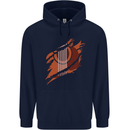 Ripped Torn Acoustic Guitar Music Funny Childrens Kids Hoodie Navy Blue