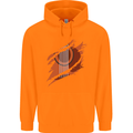 Ripped Torn Acoustic Guitar Music Funny Childrens Kids Hoodie Orange