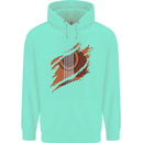 Ripped Torn Acoustic Guitar Music Funny Childrens Kids Hoodie Peppermint