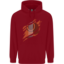Ripped Torn Acoustic Guitar Music Funny Childrens Kids Hoodie Red
