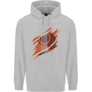 Ripped Torn Acoustic Guitar Music Funny Childrens Kids Hoodie Sports Grey