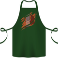 Ripped Torn Acoustic Guitar Music Funny Cotton Apron 100% Organic Forest Green