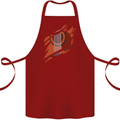 Ripped Torn Acoustic Guitar Music Funny Cotton Apron 100% Organic Maroon
