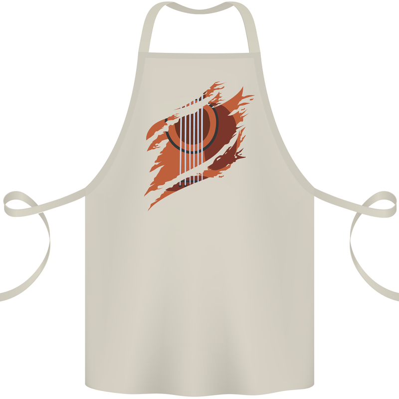 Ripped Torn Acoustic Guitar Music Funny Cotton Apron 100% Organic Natural