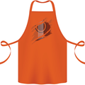 Ripped Torn Acoustic Guitar Music Funny Cotton Apron 100% Organic Orange