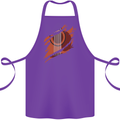 Ripped Torn Acoustic Guitar Music Funny Cotton Apron 100% Organic Purple