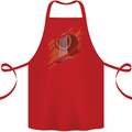 Ripped Torn Acoustic Guitar Music Funny Cotton Apron 100% Organic Red