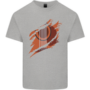 Ripped Torn Acoustic Guitar Music Funny Kids T-Shirt Childrens Sports Grey