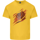 Ripped Torn Acoustic Guitar Music Funny Kids T-Shirt Childrens Yellow