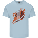 Ripped Torn Acoustic Guitar Music Funny Mens Cotton T-Shirt Tee Top Light Blue