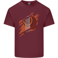 Ripped Torn Acoustic Guitar Music Funny Mens Cotton T-Shirt Tee Top Maroon