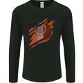 Ripped Torn Acoustic Guitar Music Funny Mens Long Sleeve T-Shirt Black