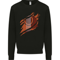 Ripped Torn Acoustic Guitar Music Funny Mens Sweatshirt Jumper Black