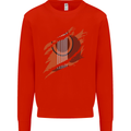 Ripped Torn Acoustic Guitar Music Funny Mens Sweatshirt Jumper Bright Red