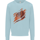 Ripped Torn Acoustic Guitar Music Funny Mens Sweatshirt Jumper Light Blue
