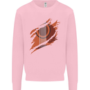 Ripped Torn Acoustic Guitar Music Funny Mens Sweatshirt Jumper Light Pink
