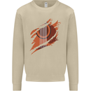 Ripped Torn Acoustic Guitar Music Funny Mens Sweatshirt Jumper Sand