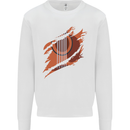 Ripped Torn Acoustic Guitar Music Funny Mens Sweatshirt Jumper White