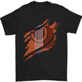 Ripped Torn Acoustic Guitar Music Funny Mens T-Shirt Cotton Gildan Black