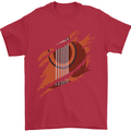 Ripped Torn Acoustic Guitar Music Funny Mens T-Shirt Cotton Gildan Red