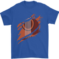 Ripped Torn Acoustic Guitar Music Funny Mens T-Shirt Cotton Gildan Royal Blue