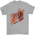 Ripped Torn Acoustic Guitar Music Funny Mens T-Shirt Cotton Gildan Sports Grey