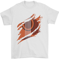 Ripped Torn Acoustic Guitar Music Funny Mens T-Shirt Cotton Gildan White