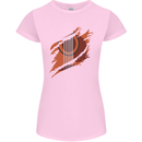 Ripped Torn Acoustic Guitar Music Funny Womens Petite Cut T-Shirt Light Pink