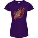 Ripped Torn Acoustic Guitar Music Funny Womens Petite Cut T-Shirt Purple