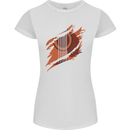 Ripped Torn Acoustic Guitar Music Funny Womens Petite Cut T-Shirt White
