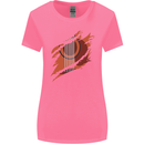 Ripped Torn Acoustic Guitar Music Funny Womens Wider Cut T-Shirt Azalea