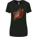 Ripped Torn Acoustic Guitar Music Funny Womens Wider Cut T-Shirt Black
