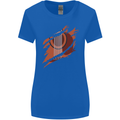 Ripped Torn Acoustic Guitar Music Funny Womens Wider Cut T-Shirt Royal Blue