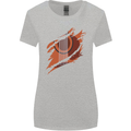 Ripped Torn Acoustic Guitar Music Funny Womens Wider Cut T-Shirt Sports Grey