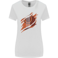 Ripped Torn Acoustic Guitar Music Funny Womens Wider Cut T-Shirt White