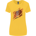 Ripped Torn Acoustic Guitar Music Funny Womens Wider Cut T-Shirt Yellow