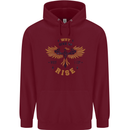 Rising Pheonix Motivational Message Quote Childrens Kids Hoodie Maroon