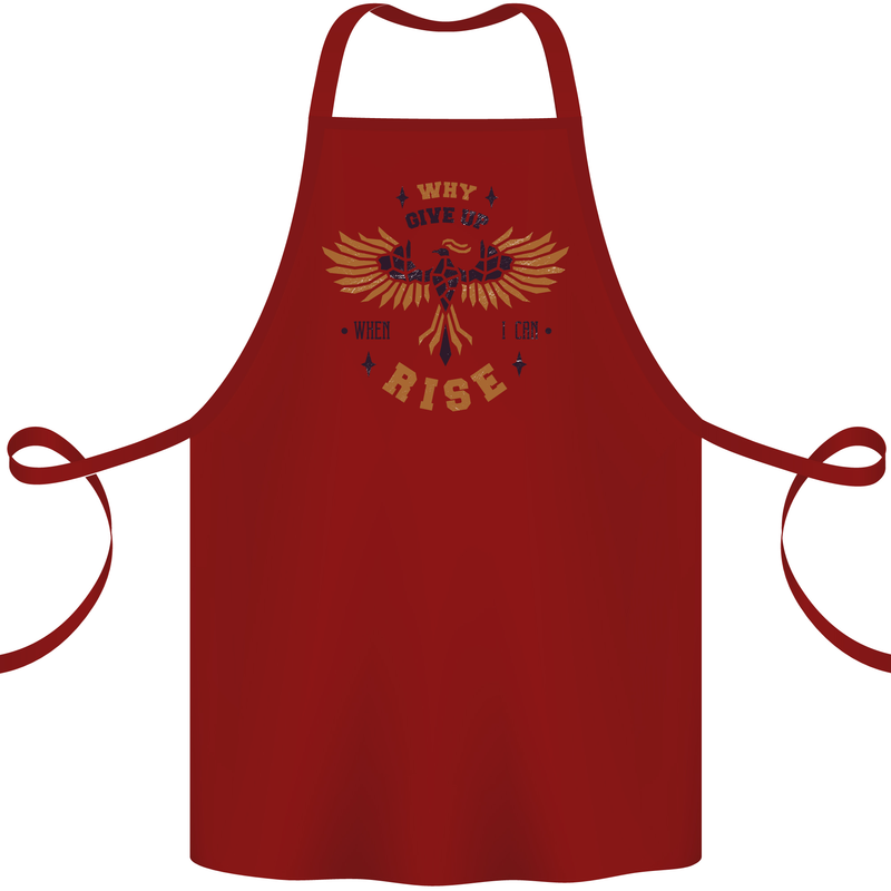 Rising Pheonix Motivational Message Quote Cotton Apron 100% Organic Maroon