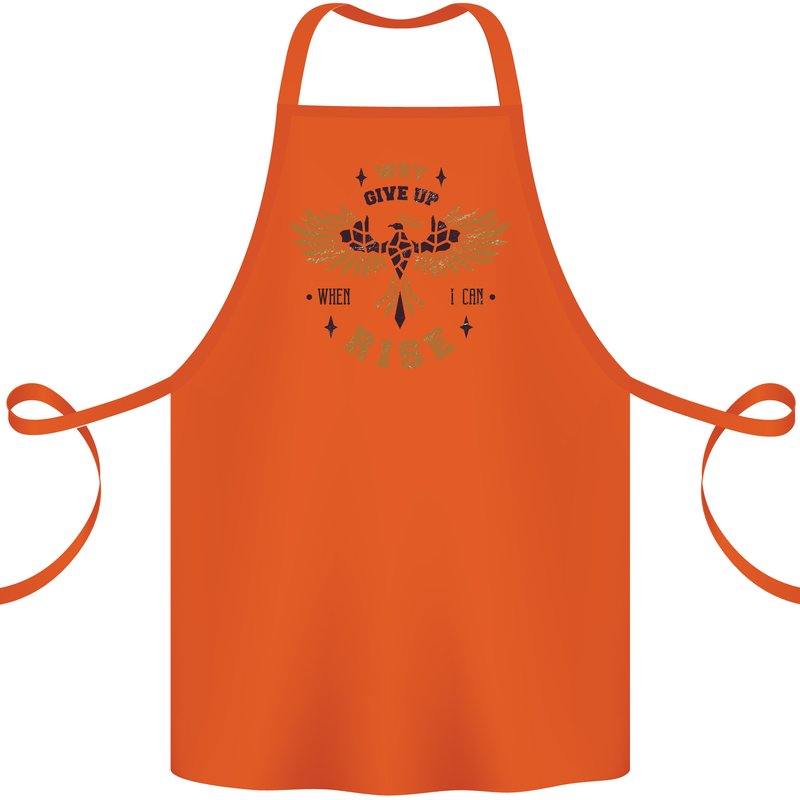 Rising Pheonix Motivational Message Quote Cotton Apron 100% Organic Orange