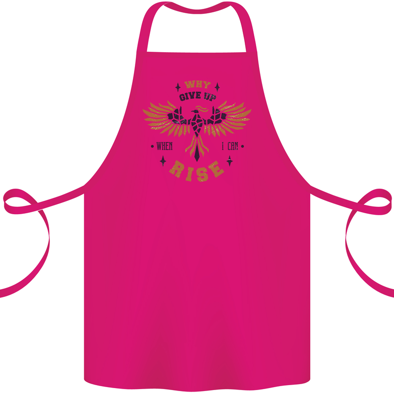 Rising Pheonix Motivational Message Quote Cotton Apron 100% Organic Pink