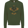 Rising Pheonix Motivational Message Quote Kids Sweatshirt Jumper Forest Green