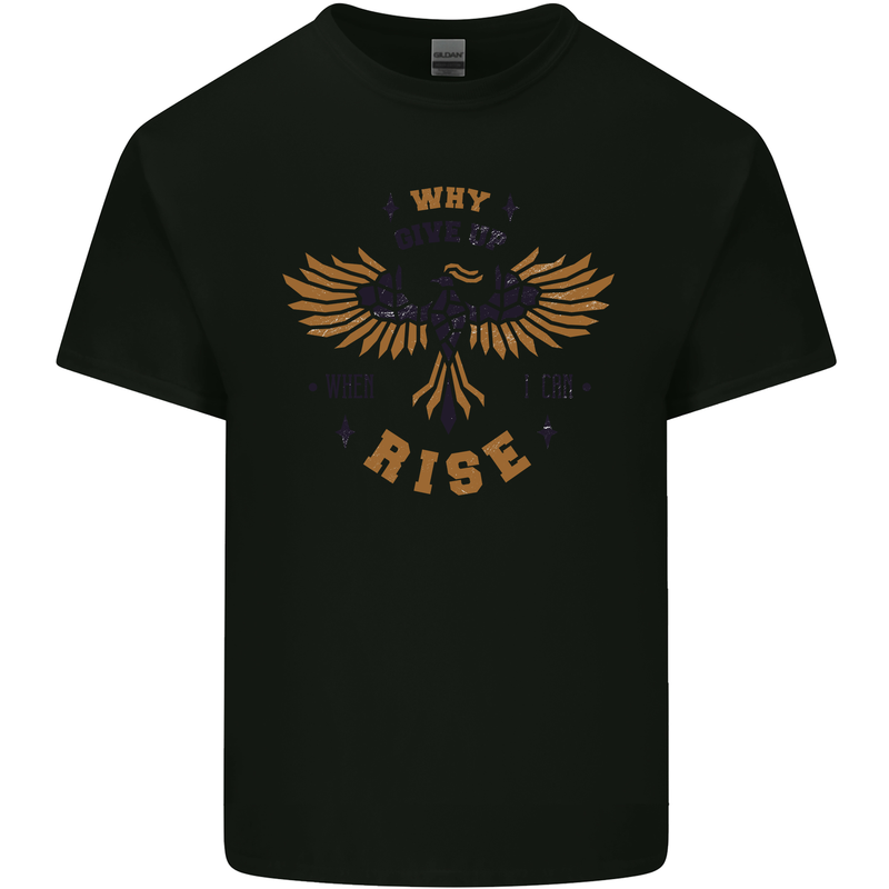 Rising Pheonix Motivational Message Quote Kids T-Shirt Childrens Black