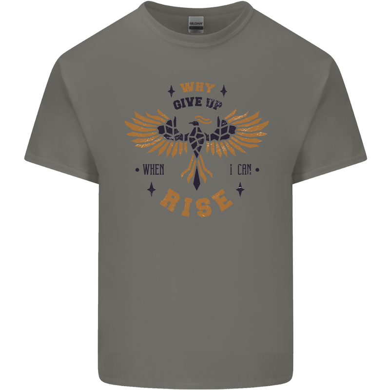 Rising Pheonix Motivational Message Quote Kids T-Shirt Childrens Charcoal