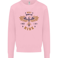 Rising Pheonix Motivational Message Quote Mens Sweatshirt Jumper Light Pink