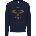 Rising Pheonix Motivational Message Quote Mens Sweatshirt Jumper Navy Blue
