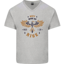 Rising Pheonix Motivational Message Quote Mens V-Neck Cotton T-Shirt Sports Grey
