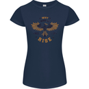 Rising Pheonix Motivational Message Quote Womens Petite Cut T-Shirt Navy Blue