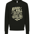 Road and Roll Motorbike Biker Motorcycle Mens Sweatshirt Jumper Black